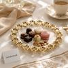 Brilliant Luxury Gold Circle-Edge Round Serving Plate – 6-Inch Decorative Ceramic Platter