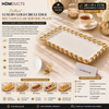 Brilliant Luxury Gold Ring Border Rectangular Ceramic Serving Tray – 11 Inch