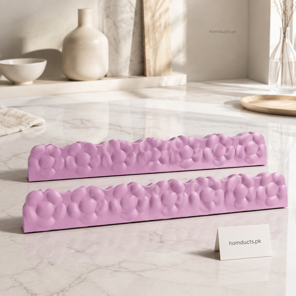 Flower Design Silicone Water Splash Guard Strip with Suction Cups – Kitchen & Bathroom Sink Barrier