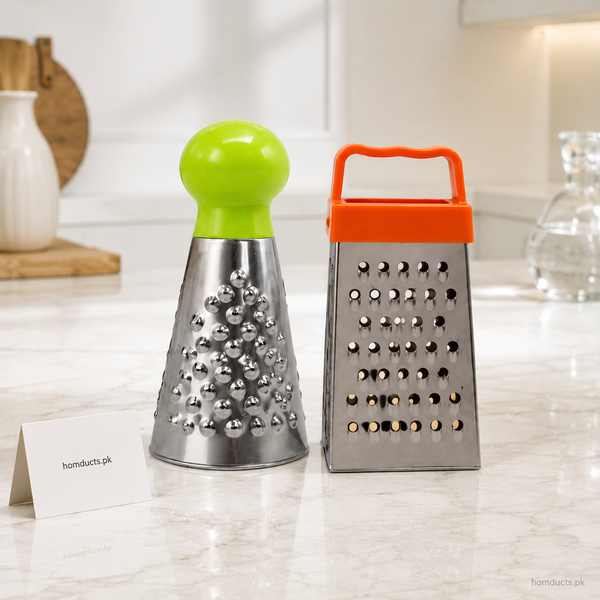 2-Piece Mini Stainless Steel Hand Grater Set with Comfortable Handles – 13.5cm