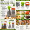 2-Piece Mini Stainless Steel Hand Grater Set with Comfortable Handles – 13.5cm