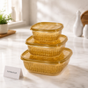 3-Piece Multifunction Drain Crisper Set with Lids – BPA-Free Stackable Food Storage Containers