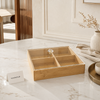 4-Grid Bamboo Dry Fruit Box with Transparent Lid – Multipurpose Snack & Serving Organizer