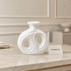 Luxury White Ceramic Double Loop Vase – Modern Sculptural Flower Vase for Home Décor