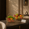 Royal Golden Wire Basket Set with Handles – Luxury Fruit & Vegetable Organizer