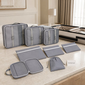 9-Piece Travel Packing Organizer Bags Set – Mesh Luggage Packing Cubes & Storage Pouches
