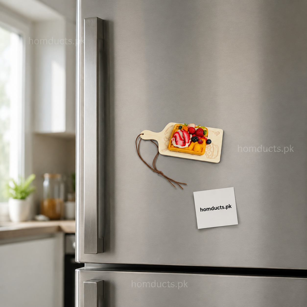 Artificial Food Design Fridge Magnet – Mini Wooden Waffle Decorative Refrigerator Magnet