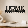 Home Sweet Home Wall-Mounted Metal Key Holder with 10 Hooks – Decorative Key Organizer