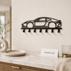 Sports Car Design Wall-Mounted Metal Key Holder with 7 Hooks – Premium Black Key Organizer