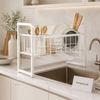 Premium Over Sink Dish Drying Rack – White Kitchen Organizer & Utensil Storage Rack
