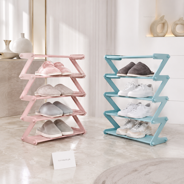 4-Tier Foldable Shoe Rack – Space Saving Multi-Layer Shoe Organizer Stand
