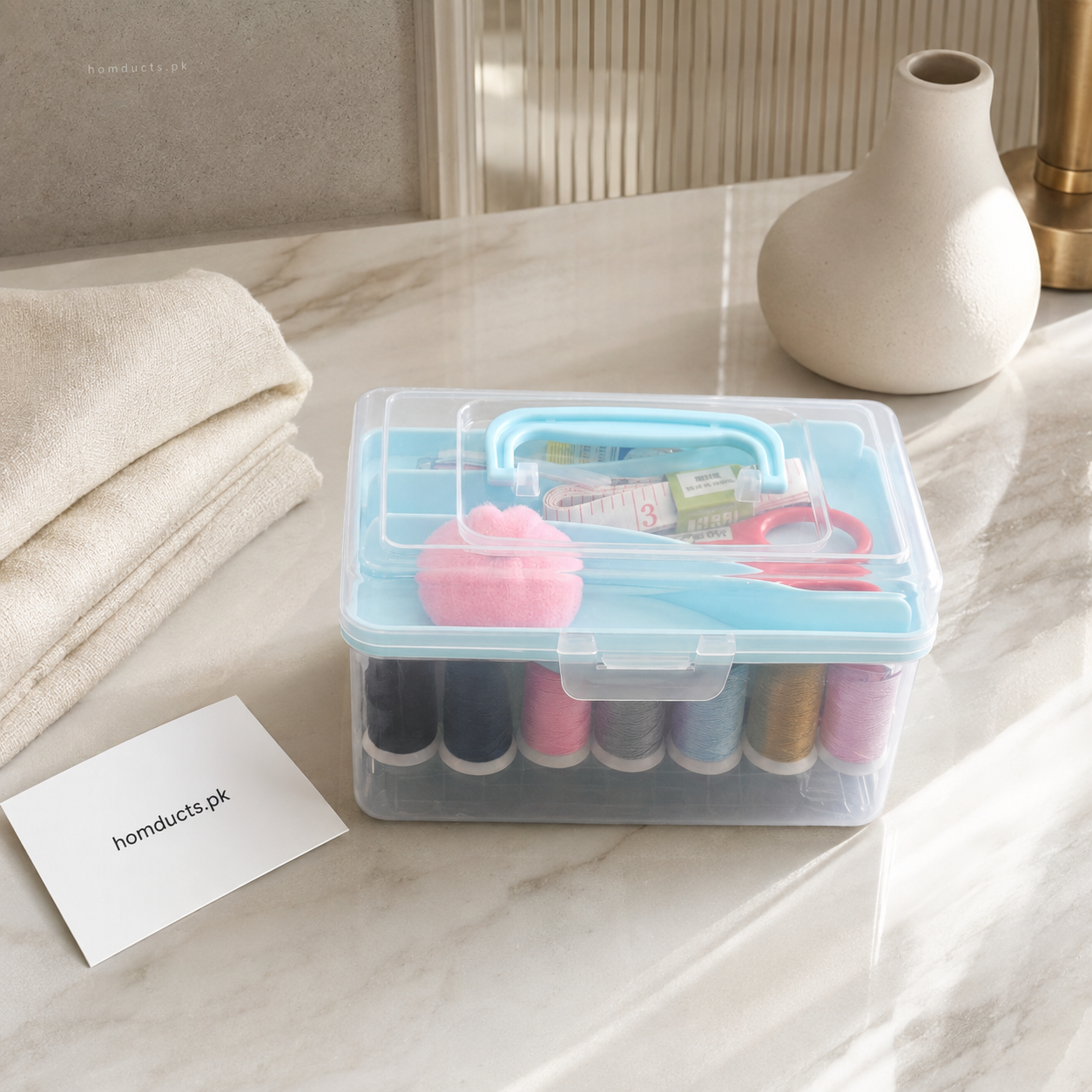 Portable Sewing Kit Set with Organizer Box – Complete Home Stitching & Repair Accessories Kit