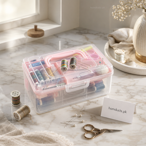 Premium Large Sewing Kit Organizer Box with Complete Sewing Accessories – Portable Stitching & Tailoring Storage Set
