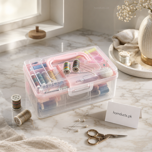 Premium Large Sewing Kit Organizer Box with Complete Sewing Accessories – Portable Stitching & Tailoring Storage Set