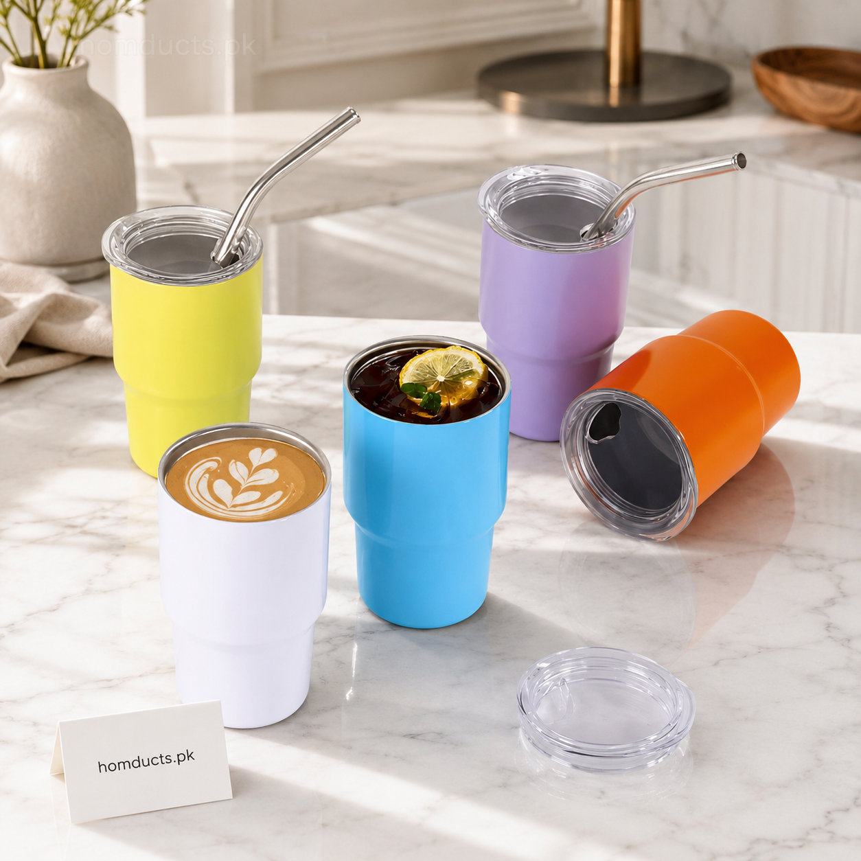 Premium Insulated Tumbler Cup with Lid & Reusable Straw – Hot & Cold Travel Cup