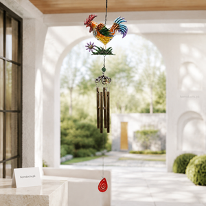 Colorful Rooster Wind Chime – 70cm Decorative Hanging Garden & Balcony Ornament