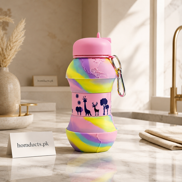 550ml Portable Collapsible Water Bottle with Carabiner