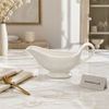 Danny Home Premium Ceramic Raita Pot with Handle – 230ml White Gravy & Sauce Boat