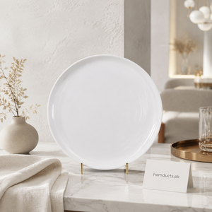 Danny Home Premium 10-Inch Round Porcelain Dinner Plate – Elegant White Serving Plate