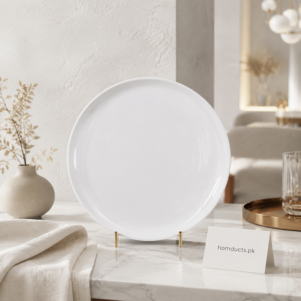 Danny Home Premium 10-Inch Round Porcelain Dinner Plate – Elegant White Serving Plate