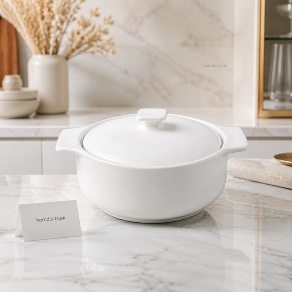 Danny Home 5-Inch Round Porcelain Bakeware Casserole with Lid