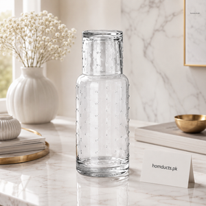 Danny Home 900ml Bubble Glass Bottle with Tumbler Lid – Premium Seeded Glass Water & Beverage Bottle