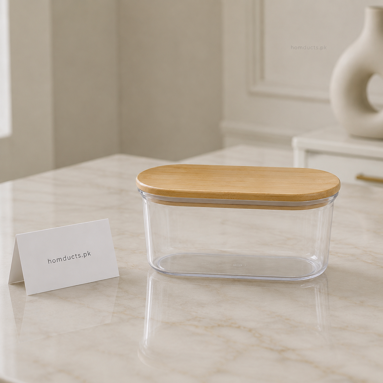 3-Piece Airtight Clear Food Storage Container Set with Bamboo Lids
