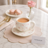 Luxury Heart Print Ceramic Coffee Cup & Saucer Set – Premium Tea & Coffee Mug | Homducts.pk