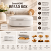 Danny Home Premium Red Metal Bread Box with Lid | Modern Kitchen Bread Storage Container-White