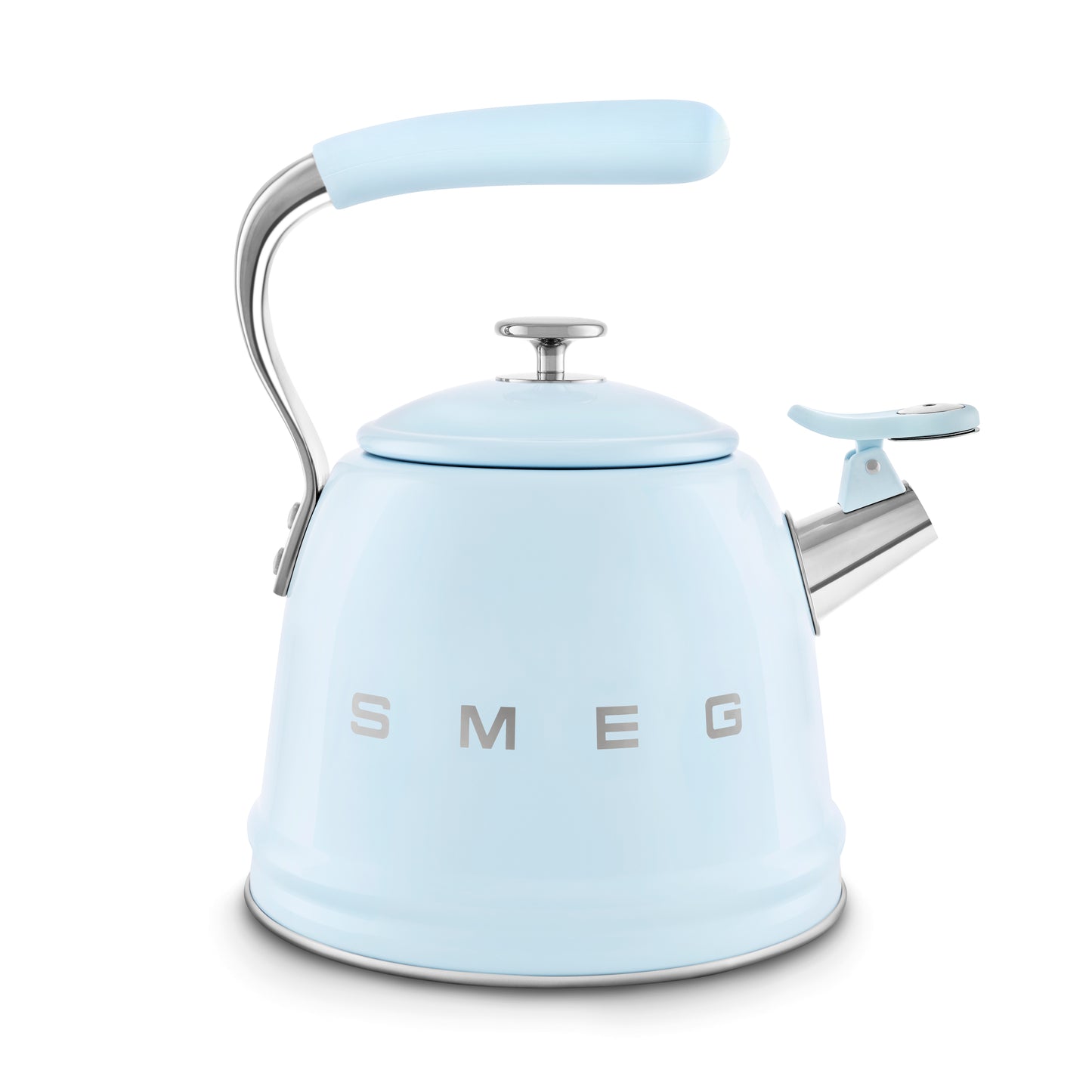 SMEG Retro Whistling Kettle – Pastel Blue Premium Stainless Steel Stovetop Tea Kettle