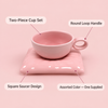 Pastel Cup with Square Saucer – Assorted Colour features