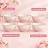 Pink Floral 6-Piece Bowl Set features
