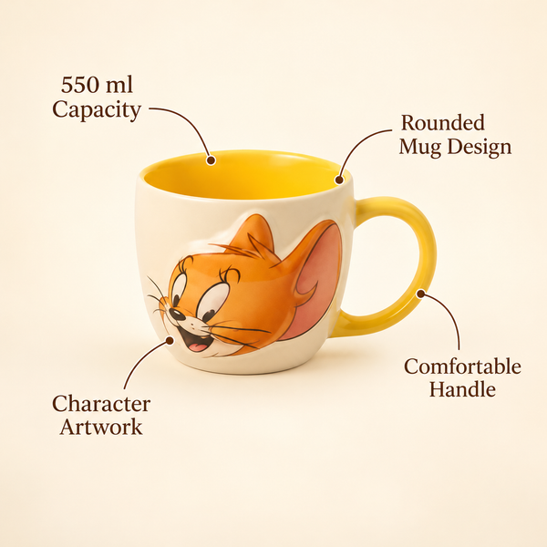 550ml Jerry Character Coffee Mug features