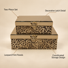 Luxury Leopard Print Two-Piece Decorative Storage Box Set features