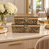 Luxury Leopard Print Two-Piece Decorative Storage Box Set