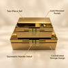Gold Mirrored Two-Piece Decorative Storage Box Set features