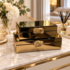 Black & Gold Mirrored Two-Piece Decorative Storage Box Set