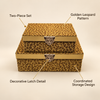 Luxury Gold Leopard Print Two-Piece Decorative Storage Box Set features