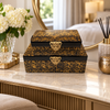 Luxury Black & Gold Leopard Two-Piece Decorative Storage Box Set