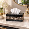Black Leopard Print Tissue Box