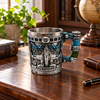 Medieval Elephant Relief Decorative Coffee Mug