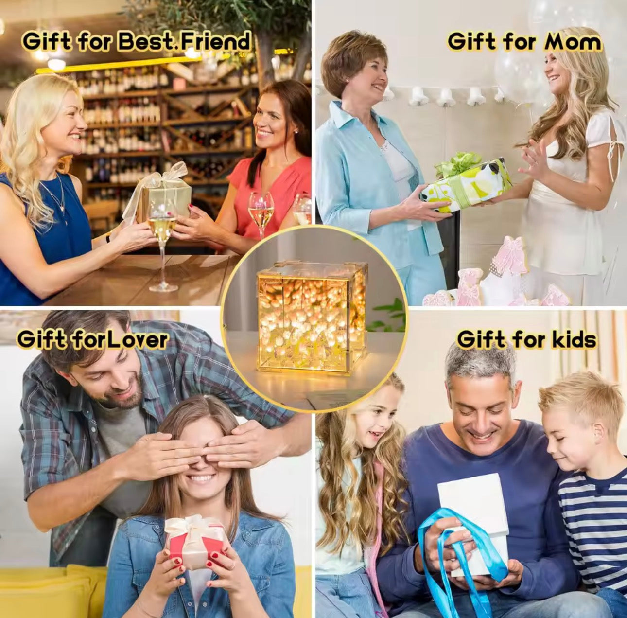 Luxury Tulip Cube Lamp – Decorative LED Flower Light for Home & Living