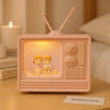 Vintage TV Couple Night Light – Cute Retro LED Lamp with Glitter Glow