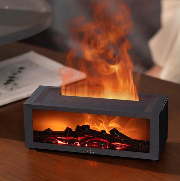 Premium Electric Flame Humidifier Fireplace – Tabletop LED Mist Heater Effect