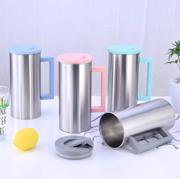 Luxury Stainless Steel Water & Tea Jug – 1800ml High Capacity with Elegant Handle