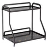 Luxury Black Marble Bathroom Storage Rack – 2-Tier Metal Organizer Shelf