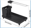 Premium Bathroom Countertop Organizer with Towel Bar & Removable Drain Tray | Multi-Function Sink Caddy