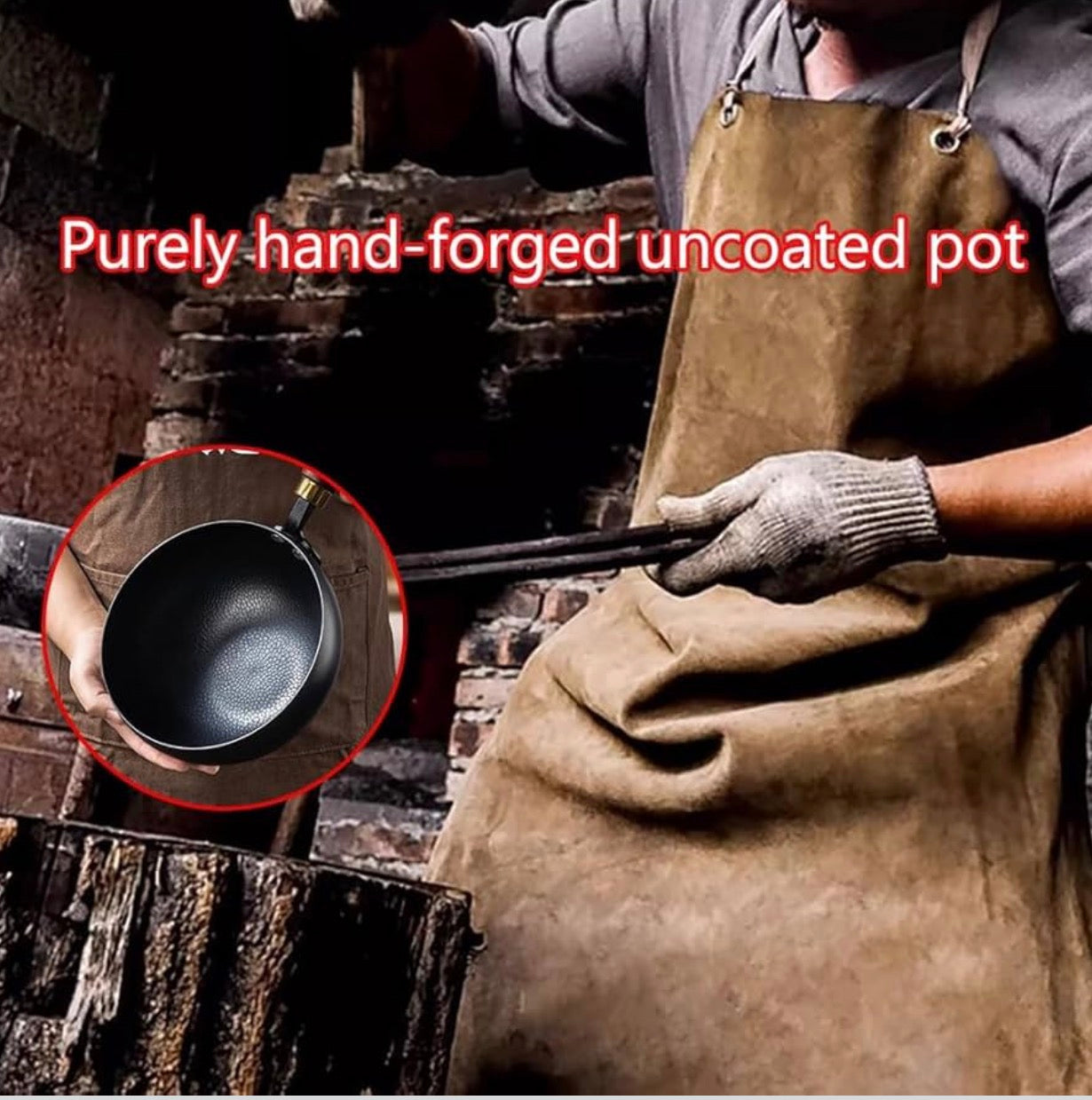 Premium Handcrafted Forged Cooking Pot with Lid – Multi-Purpose Deep Fry & Sauce Pan