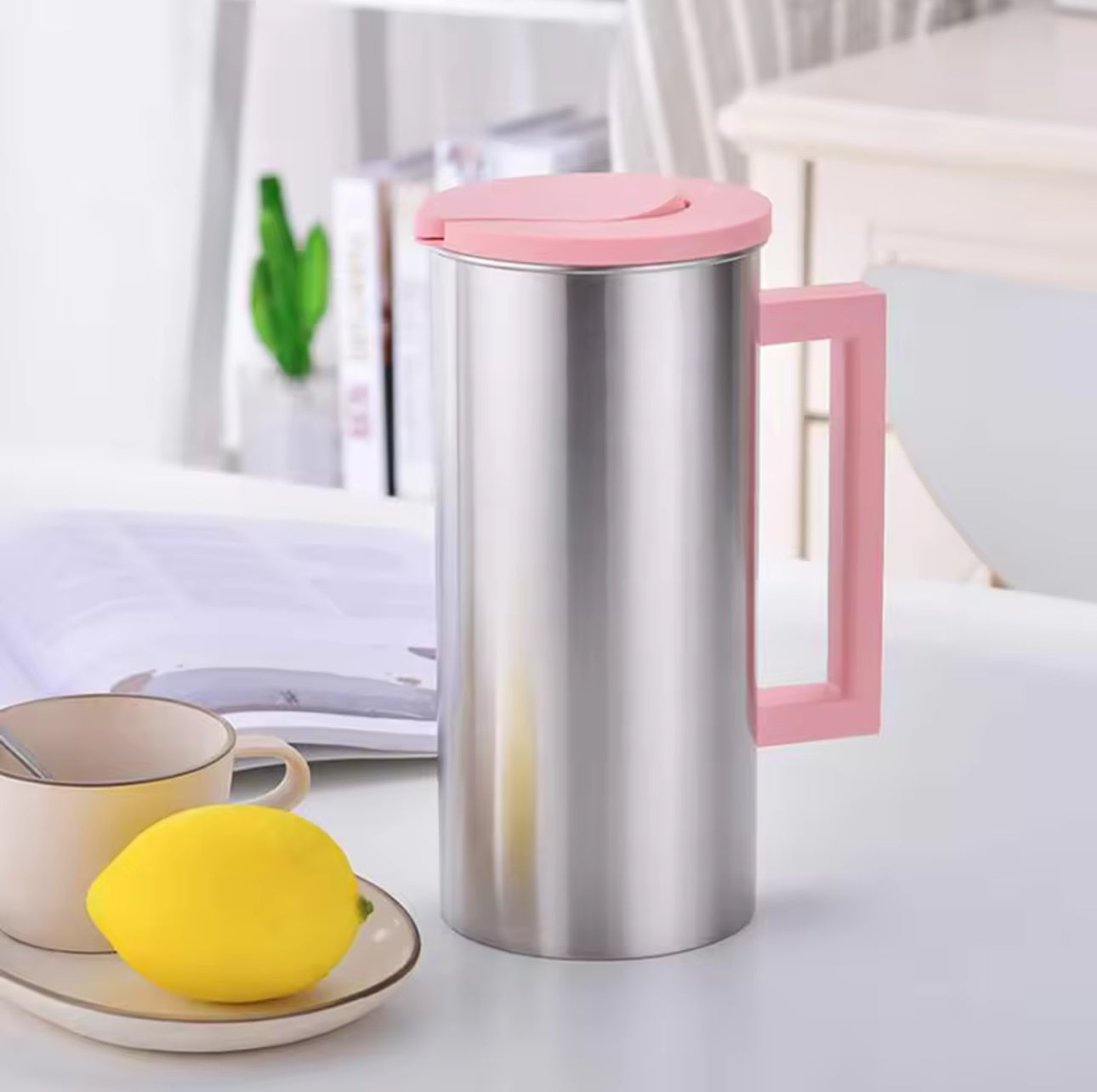 Luxury Stainless Steel Water & Tea Jug – 1800ml High Capacity with Elegant Handle