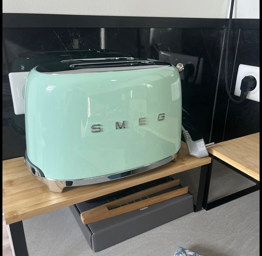 SMEG 2-Slice Retro Toaster – Pastel Green Premium Stainless Steel Bread Toaster with Multi-Function Controls